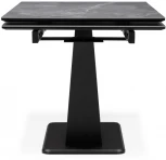 Керамический стол Woodville Кели 140(200)х80х76 серый мрамор / черный 532395