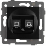 Механизм компьютерной розетки двойной SCT-MPC2-PL-BK-V (RJ-45, CAT6) (Arlight) 049853