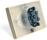 Розетка двойная с заземлением и защитной крышкой (слоновая кость) Stekker Эрна 49137