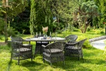 "Эспрессо–150 S" обеденная группа плетеная, цвет графит 4SIS арт.УТ-00007676