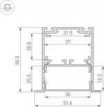 Профиль SL-LINIA52-3L-F-2000 ANOD BLACK (Arlight, Алюминий) 044685
