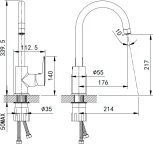 Смеситель IDDIS Cuba CUBBNFJi05 для кухонной мойки, сатин