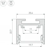 Профиль SL-LINE-2522-2500 WHITE (Arlight, Алюминий) 043110