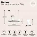 Подвесной светильник Maytoni Ring MOD013PL-06B (220V, на тросе, шарики, молекулы)