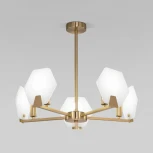 Потолочная люстра Wi-Fi на штанге Eurosvet Marble 60158/5 латунь (220V, управление смартфоном, голосовое управление, умный дом - Minimir Home, Алиса, Маруся, Салют)