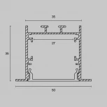 Алюминиевый профиль встраиваемый 50x35 Maytoni Led Strip ALM-5035-S-2M