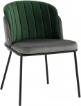 Стул Дабл велюр тёмно-серый с зеленой вставкой Stool Group УТ000035483