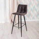 Стул барный CHILLY (mod.7095б) коралловый barkhat 15 /черный (ткань/металл)
