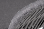 "Бордо" стул плетеный из роупа, каркас алюминий темно-серый (RAL7024) муар, роуп серый 15мм, ткань темно-серая 027 4SIS арт.УТ-00007017