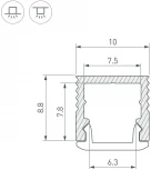 Профиль SL-MINI-10-2000 ANOD (Arlight, Алюминий) 049017