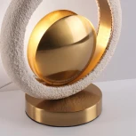 Настольная лампа на штанге Odeon Light Saturn 5443/1T сатинированн.латунь/беж./металл/полирезин 1*G9 LED*6W (220V, выключатель)