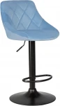 Стул барный DOBRIN LOGAN BLACK (пудрово-голубой велюр (MJ9-74))