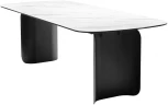 Стол NORD 240 MARBLES KL-99 Белый мрамор, итальянская керамика / черный каркас М-City