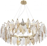 Подвесная люстра Crystal Lux TREVI SP8 BRASS (220V, хрусталь, на цепи, листья)