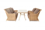 Обеденная группа из искусственного ротанга, цвет соломенный 4SIS Гляссе GS3C2СT-4-SET