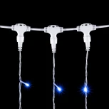 Гирлянда Занавес 2 x 2 м Синий с Мерцанием Белого Диода 220В, 400 LED, Провод Прозрачный ПВХ, IP54