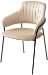 Стул ЛОТОС, цвет H-65 Капучино, велюр / черный каркас