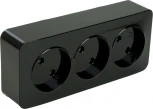 Розетка тройная без заземления (черный) Stekker София 49317