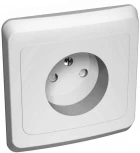 Розетка встраиваемая без заземления со шторками (белый) Systeme Electric Этюд PC16-002B