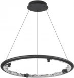 Подвесной светильник Odeon Light Cayon 7001/55L черный ice crack/акрил/хрусталь с ПДУ IP20 LED 55W 1873Лм 3000/4000/5700K (220V, на тросе, круглые)
