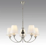 Подвесная люстра Lumion Kentuki 8283/5 никель/белый, металл/керамика/текстиль Е14 5*40W 220V (на цепи)