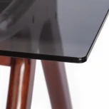 Стол VIBORG (mod. T-379G) Темный орех (HN GLAZE) (дерево гевея, стекло)