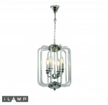 Подвесная люстра iLamp Mono P2481-4 CR (220V, на цепи, свеча, круглые)