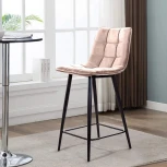 Стул полубарный UNO, бархат бежевый 5 / чёрный конус Top Concept UNO 74637