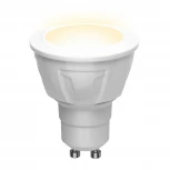 Лампочка светодиодная полусфера белая GU10 6W 3000K Uniel LED-JCDR 6W/WW/GU10/FR PLP01WH