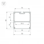 Профиль SL-LINE-5050-LW-2000 ANOD (Arlight, Алюминий) 038433