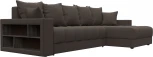 Диван угловой с декором и полкой Лига-050 НПБ Лига Диванов (Рогожка) арт.128587
