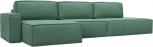 Диван угловой Прага модерн лонг левый угол (Зеленый/Рогожка) Лига Диванов арт.124845L