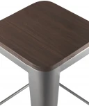 Стул барный Stool Group TOLIX WOOD серебристый матовый УТ000000498