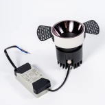 Точечный встраиваемый светодиодный светильник, круглая рамка, жемчужно-черный отражатель Fiberli 302T75 12130201