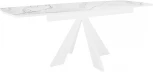 Стол DikLine SKU120 Керамика Белый мрамор,подстолье белое,опоры белые