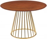 Стол Liverpool диам.110см, шпон орех с золотистыми ножками Bradex Home RF 0439