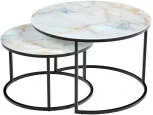 Набор кофейных столиков Tango бежевый мрамор с чёрными ножками, 2шт Bradex Home RF 0354