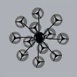 Потолочная люстра ярусная на штанге Lumion Smoky 6570/12C черный/дымчатый/металл/стекло G9 12*20W 220V