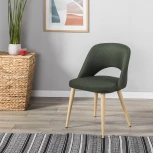 Стул R-Home Lars тёмно-зеленый/нат.дуб