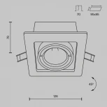 Встраиваемый светильник Metal Modern GU10 1x50Вт Maytoni Technical DL008-2-01-W (220V)