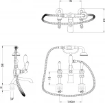 Смеситель Devon&Devon Dandy 5 MARF40BCR на борт ванны
