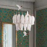 Подвесная люстра ярусная каскадная (цветы, птички) Cloyd Argana 11236 (220V, на проводе, цветы, птички)