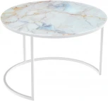 Набор кофейных столиков Tango бежевый мрамор с белыми ножками, 2шт Bradex Home RF 0352