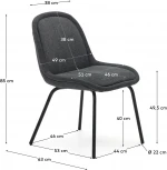 Aimin Стул из серой синели с черными стальными ножками La Forma (ex Julia Grup) арт.172694