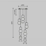 Подвесной светильник Maytoni Drop MOD273PL-L80G3K (LED, 220V, на проводе, шарики, круглые)