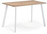 Стол деревянный Notta Тринити Лофт 140 25 мм дуб делано светлый / белый матовый 489658