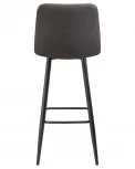 Стул барный NICOLE (черные матовые ножки, серая антрацитовая винтажная экокожа (RU-08))