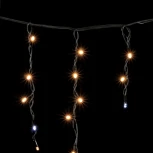 Гирлянда Бахрома 3,1 x 0,5 м Тепло-Белая с Мерцанием Белого Диода 220В, 120 LED, Провод Черный Каучук, IP65