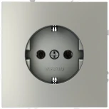 Розетка с заземлением (сталь) Voltum S70 VLS040105