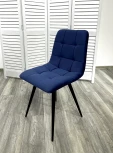 Стул CHILLI-Q темно-синий #H60, велюр / черный каркас